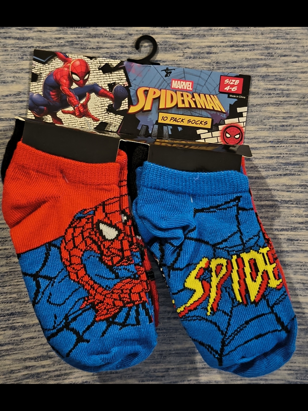 Marvel Spider-Man Boys' Red & Blue Multicolors Ankle Socks - 10 Pair